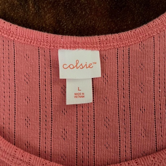 Colsie Coral Ribbed Tank - Picture 3 of 3
